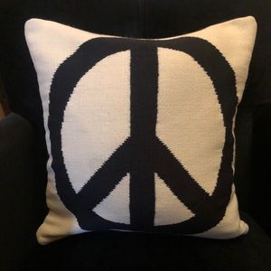 Jonathan Alder Needlepoint Peace Sign Pillow